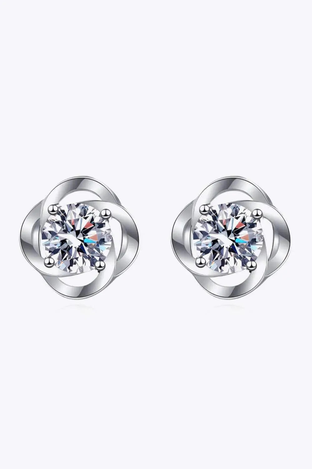 It's Your Day Moissanite Rhodium-Plated Stud Earrings Moissanite - Tophatter Daily Deals